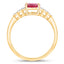 1.52 Carat Ruby and Diamond 14K Yellow Gold Engagement Ring