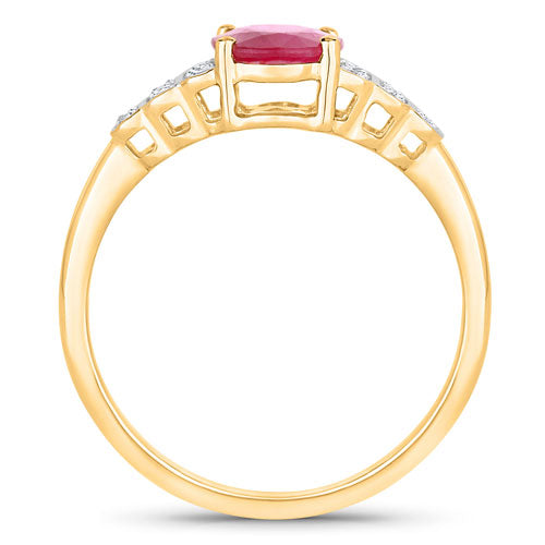 1.52 Carat Ruby and Diamond 14K Yellow Gold Engagement Ring