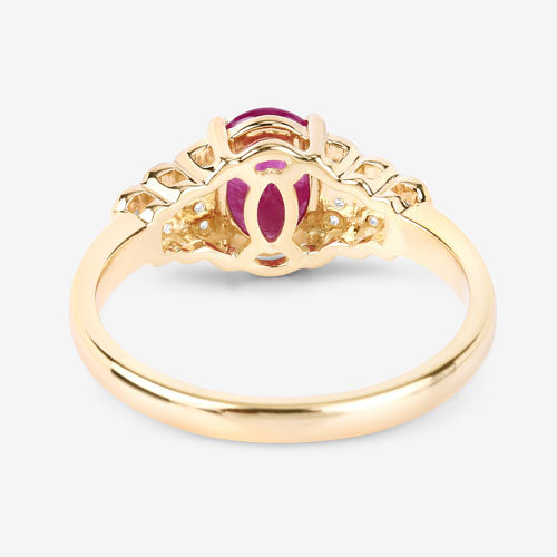 1.52 Carat Ruby and Diamond 14K Yellow Gold Engagement Ring