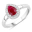 1.02 Carat Ruby and Diamond 14K White Gold Engagement Ring