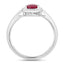1.02 Carat Ruby and Diamond 14K White Gold Engagement Ring