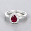 1.02 Carat Ruby and Diamond 14K White Gold Engagement Ring