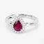 1.02 Carat Ruby and Diamond 14K White Gold Engagement Ring