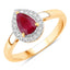 1.02 Carat Ruby and White Diamond 14K Yellow Gold Engagement Ring