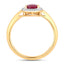1.02 Carat Ruby and White Diamond 14K Yellow Gold Engagement Ring