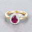 1.02 Carat Ruby and White Diamond 14K Yellow Gold Engagement Ring