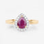 1.02 Carat Ruby and White Diamond 14K Yellow Gold Engagement Ring