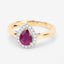 1.02 Carat Ruby and White Diamond 14K Yellow Gold Engagement Ring
