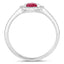 0.94 Carat Ruby and Diamond 14K White Gold Engagement Ring