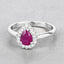 0.94 Carat Ruby and Diamond 14K White Gold Engagement Ring