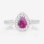 0.94 Carat Ruby and Diamond 14K White Gold Engagement Ring