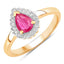 0.94 Carat Ruby and Diamond 14K Yellow Gold Engagement Ring