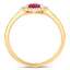 0.94 Carat Ruby and Diamond 14K Yellow Gold Engagement Ring