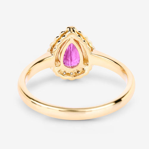 0.94 Carat Ruby and Diamond 14K Yellow Gold Engagement Ring