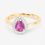 0.94 Carat Ruby and Diamond 14K Yellow Gold Engagement Ring
