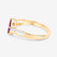 Bague de fiançailles en or jaune 14K avec rubis et diamants de 0,52 carat
