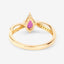 Bague de fiançailles en or jaune 14K avec rubis et diamants de 0,52 carat