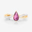 Bague de fiançailles en or jaune 14K avec rubis et diamants de 0,52 carat