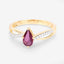 Bague de fiançailles en or jaune 14K avec rubis et diamants de 0,52 carat