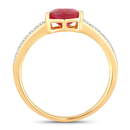 1.56 Carat Ruby and Diamond 14K Yellow Gold Engagement Ring