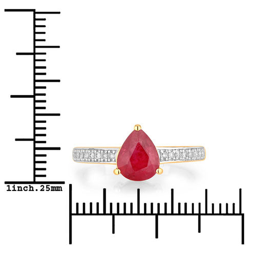 1.56 Carat Ruby and Diamond 14K Yellow Gold Engagement Ring
