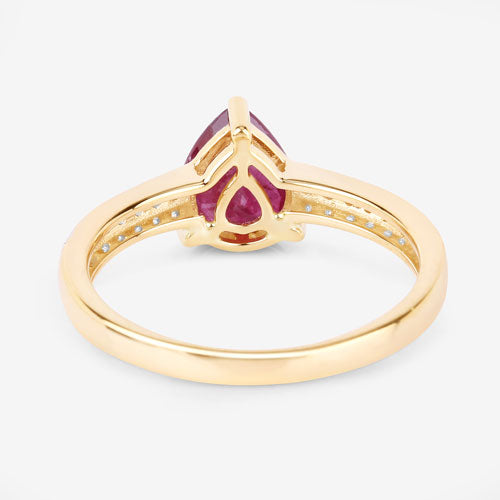 1.56 Carat Ruby and Diamond 14K Yellow Gold Engagement Ring
