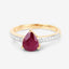 1.56 Carat Ruby and Diamond 14K Yellow Gold Engagement Ring