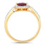 1.25 Carat Ruby and Diamond Halo Ring in 14K Yellow Gold