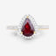 1.25 Carat Ruby and Diamond Halo Ring in 14K Yellow Gold