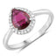 Anillo Halo de Rubí y Diamantes de 1.30 Quilates en Oro Blanco de 14K