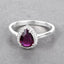Anillo Halo de Rubí y Diamantes de 1.30 Quilates en Oro Blanco de 14K