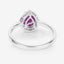 Anillo Halo de Rubí y Diamantes de 1.30 Quilates en Oro Blanco de 14K