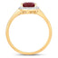 1.30 Carat Ruby and Diamond Halo Ring in 14K Yellow Gold