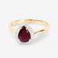 1.30 Carat Ruby and Diamond Halo Ring in 14K Yellow Gold