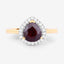 2.19 Carat Ruby and Diamond Halo Ring in 14K Yellow Gold