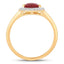 Anillo Halo de Rubí y Diamantes de 1.38 Quilates en Oro Amarillo de 14K