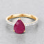 Bague de fiançailles en or jaune 14K avec rubis et diamants de 1,68 carat