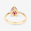 Bague de fiançailles en or jaune 14K avec rubis et diamants de 1,68 carat