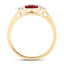 1.08 Carat Ruby and Diamond 14K Yellow Gold Engagement Ring