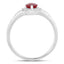 Anillo de Compromiso de Rubí y Diamante de 0.96 Quilates en Oro Blanco de 14K