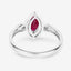 Anillo de Compromiso de Rubí y Diamante de 0.96 Quilates en Oro Blanco de 14K