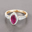 0.96 Carat Ruby and Diamond 14K Yellow Gold Engagement Ring