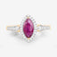 0.96 Carat Ruby and Diamond 14K Yellow Gold Engagement Ring