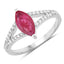 1.58 Carat Ruby and Diamond 14K White Gold Engagement Ring