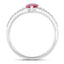 1.58 Carat Ruby and Diamond 14K White Gold Engagement Ring
