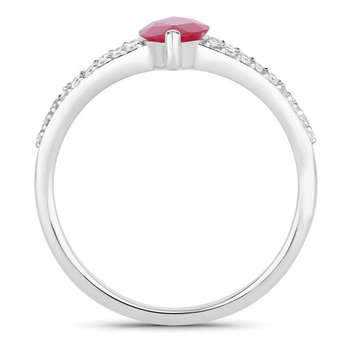 1.58 Carat Ruby and Diamond 14K White Gold Engagement Ring
