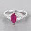 1.58 Carat Ruby and Diamond 14K White Gold Engagement Ring