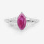 1.58 Carat Ruby and Diamond 14K White Gold Engagement Ring