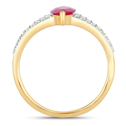 1.58 Carat Ruby and Diamond 14K Yellow Gold Engagement Ring