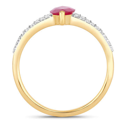 1.58 Carat Ruby and Diamond 14K Yellow Gold Engagement Ring